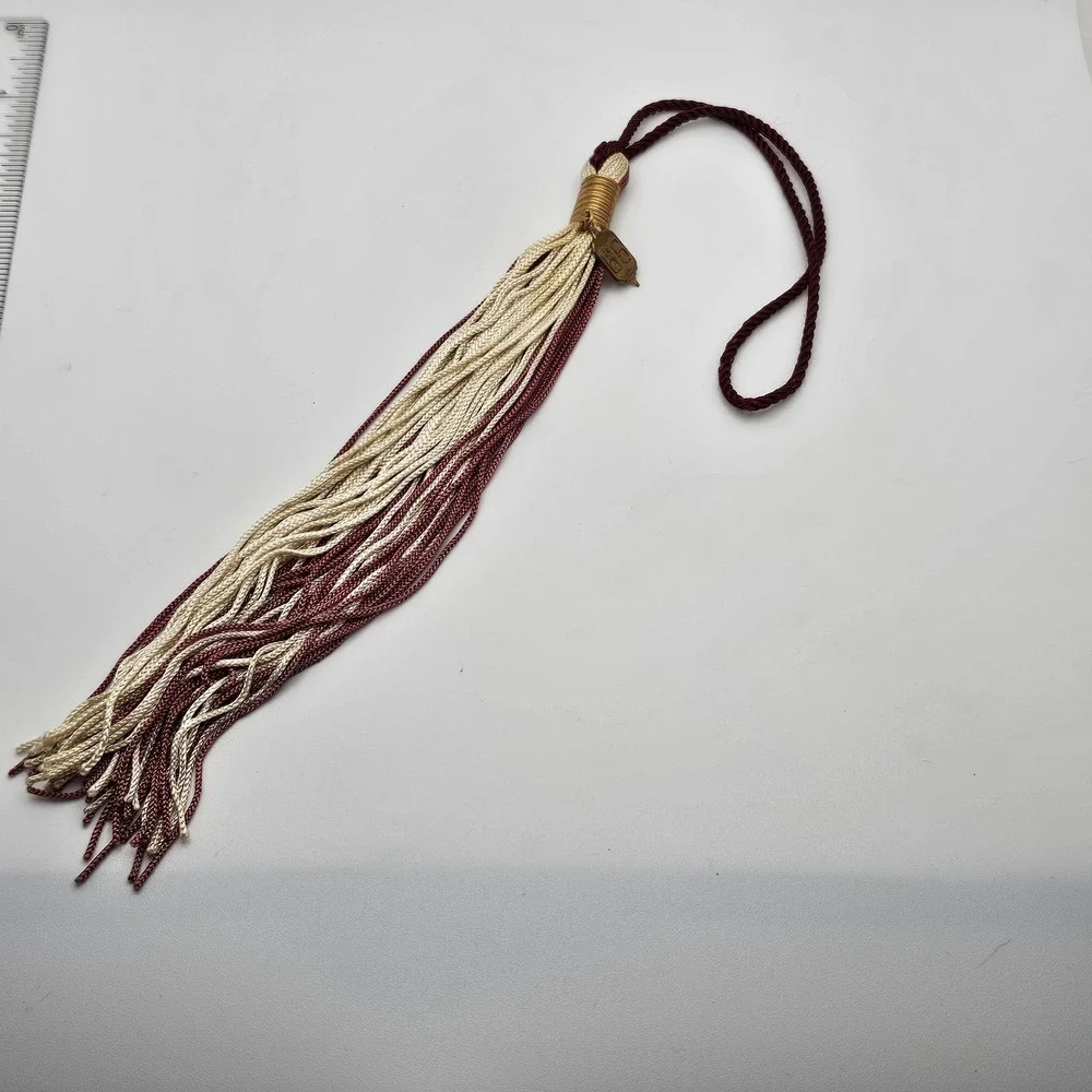 Graduation Tassel 1966 Burgundy And White Vintage